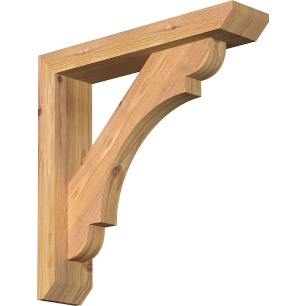 Ekena Millwork Olympic Slat Smooth Bracket w/ Offset Brace, Western Red Cedar, 3 1/2"W x 16"D x 16"H BKT0402X16X16OLY06SWR - main
